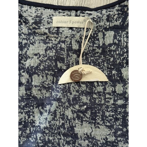 Colour 5 Power Tunic Lagenlook High-Low Hem Top Linen Gray Womens Size M NEW - Picture 4 of 7